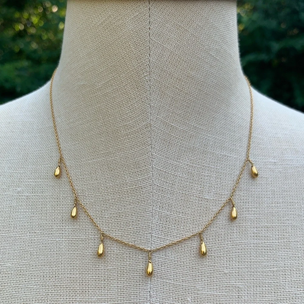 Beaded Teardrop Fringe Necklace - Picture 10 of 13